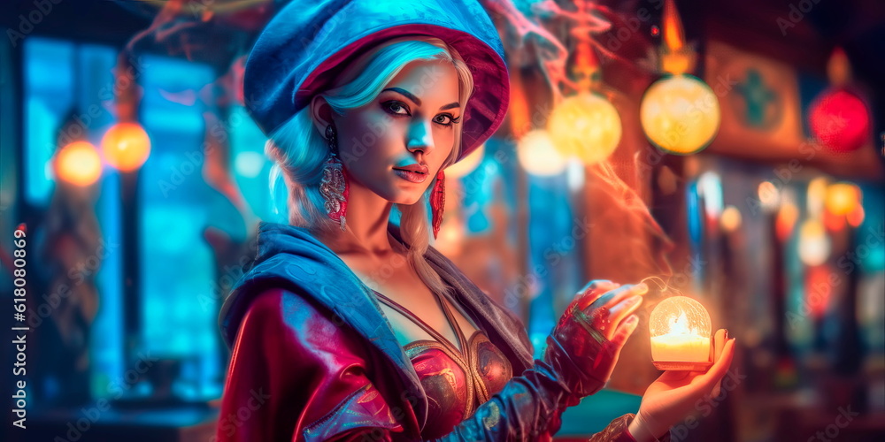 Obraz premium magical character with unusual abilities who can perform miracles and spells.