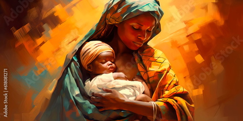 mother and child, emphasizing the importance of maternal and child health in a growing population. Generative AI photo