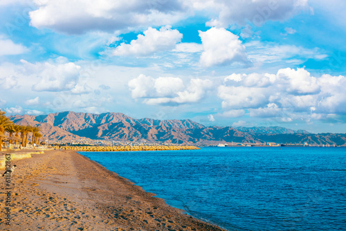 Coast of the Red Sea. Beach in Eilat, Israel