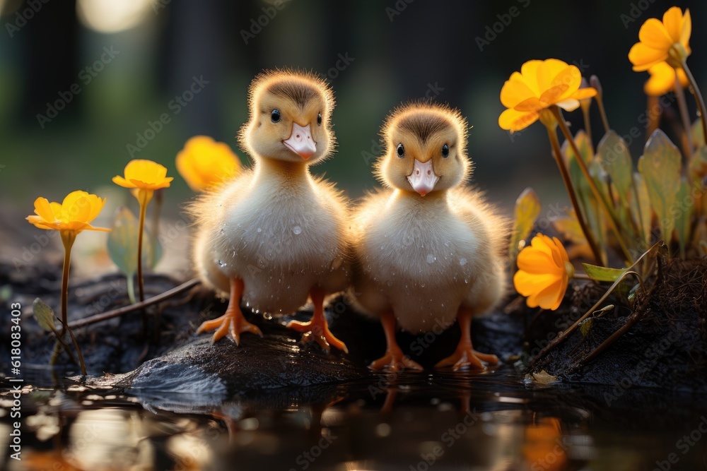 Little wild ducklings. Generative AI