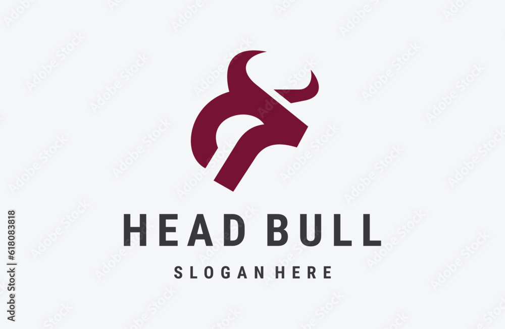 cow bull head logo design inspiration vector template . cow bull head logo design inspiration vector template .