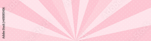 かわいいポップなドットの集中線　横　横長 　ワイド 　バナー