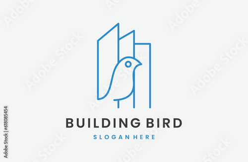 Bird Concept Building logo design template for various business or company