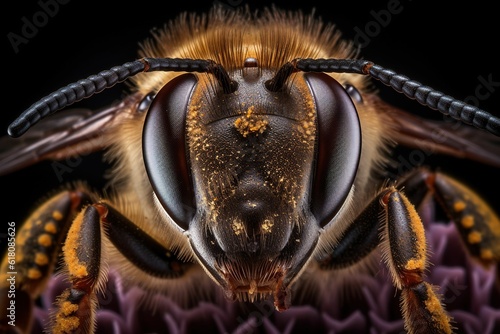 AI generated illustration of a bee's head featuring long black and yellow antennae © Quixar/Wirestock Creators