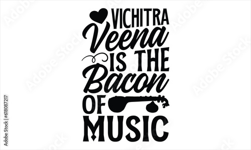 Vector illustration with a quote about the musical instrument veena