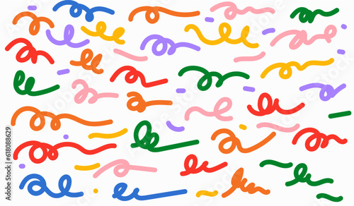 fun colorful line doodle background.
