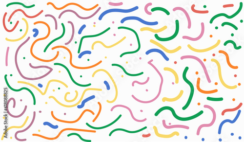 fun colorful line doodle background.