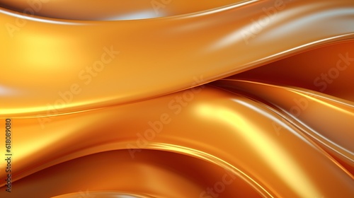 Abstract 3d rendering of golden wave line futuristic background