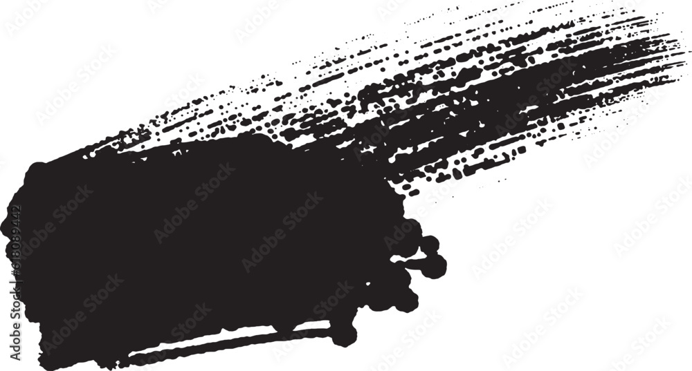 筆で描いたような流れる墨汁のイメージ　和を演出する滑らかな曲線バナー背景