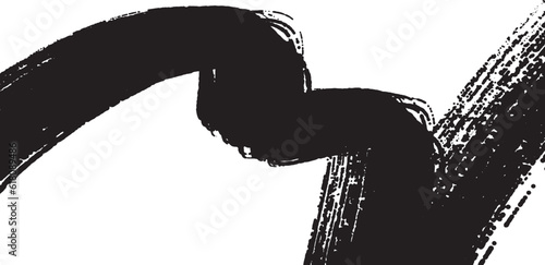 筆で描いたような流れる墨汁のイメージ　和を演出する滑らかな曲線バナー背景