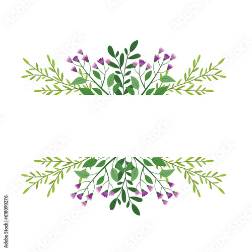 Cute hand drawn frame with floral elements