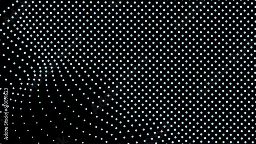 Dome-shaped protrusion part seine by stretching mesh for the illusion three-dimensional deformation of the surface. Screen media video trippy. Mesh LCD display. Scale size different hole space.