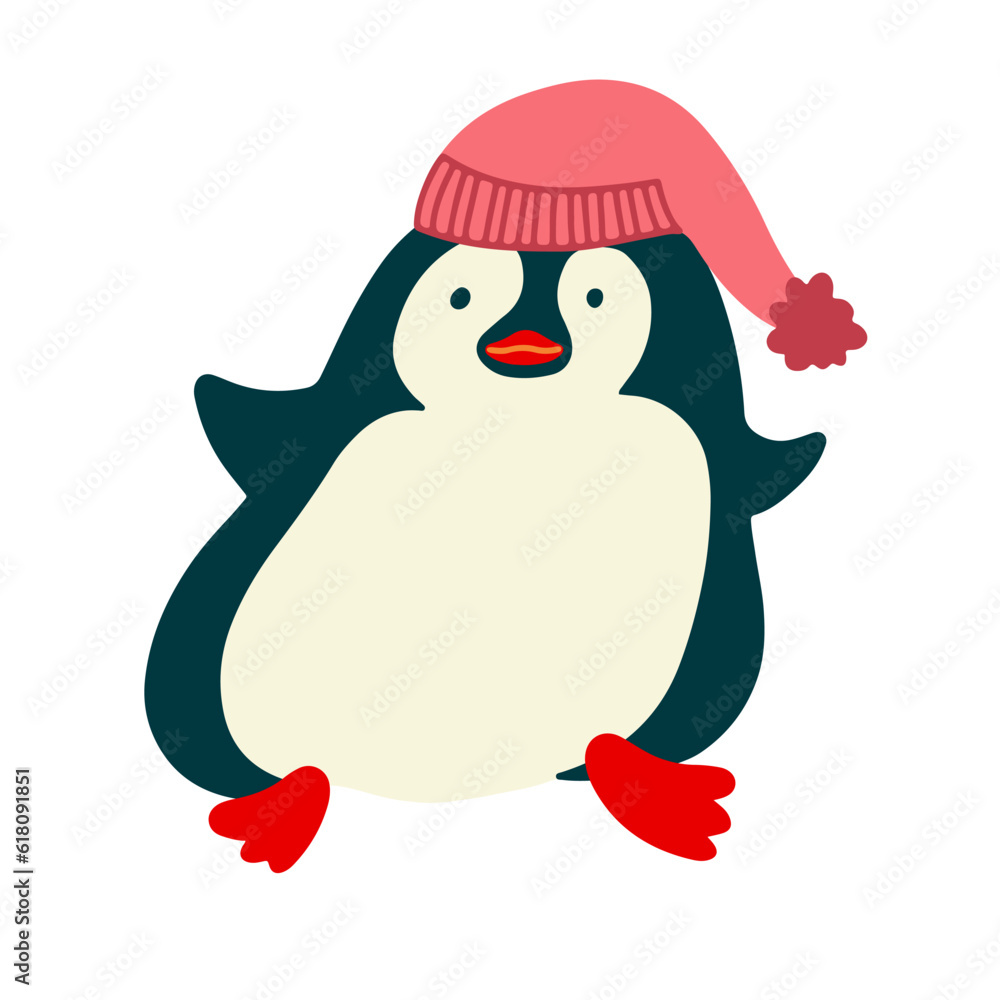 Naklejka premium Penguin vector illustration in flat style.
