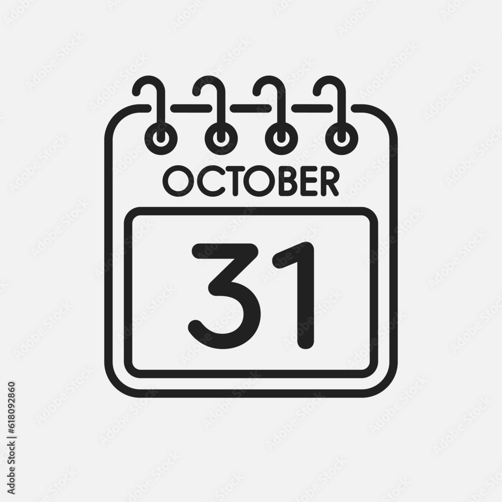 Icon page calendar day - 31 October Icon page calendar day - 31 October