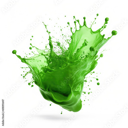 Green splash isolated on white_background