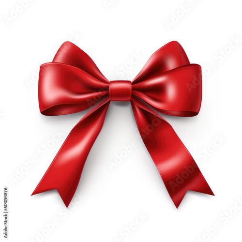 red bow isolated on white