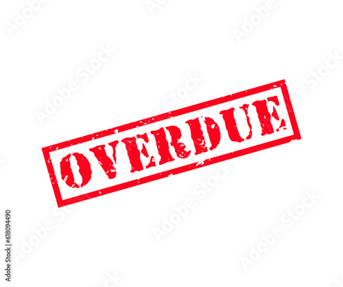 Overdue red grunge square vintage rubber stamp logo design. Overdue square grunge red sign vector design and illustration.

