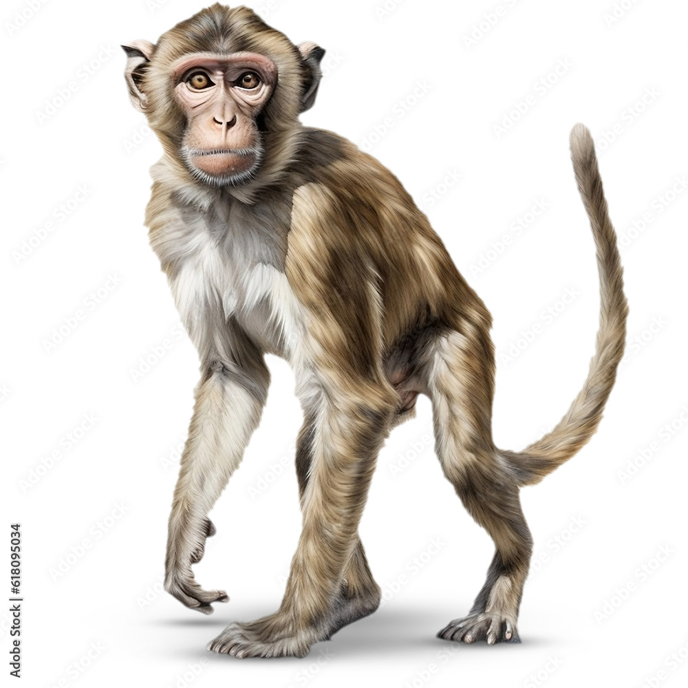 Fototapeta premium Monkey on transparent png background