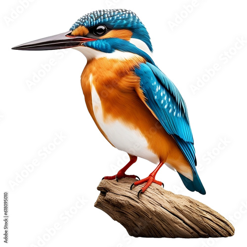 Kingfisher on transparent png background