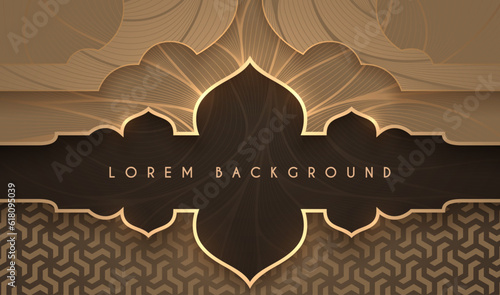 Golden frame template with patterns