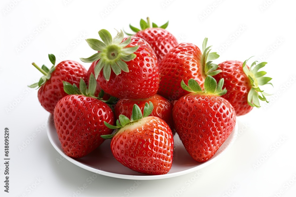Group of Fresh Strawberries on White background Isolated Group of Fresh Strawberries on White background Isolated