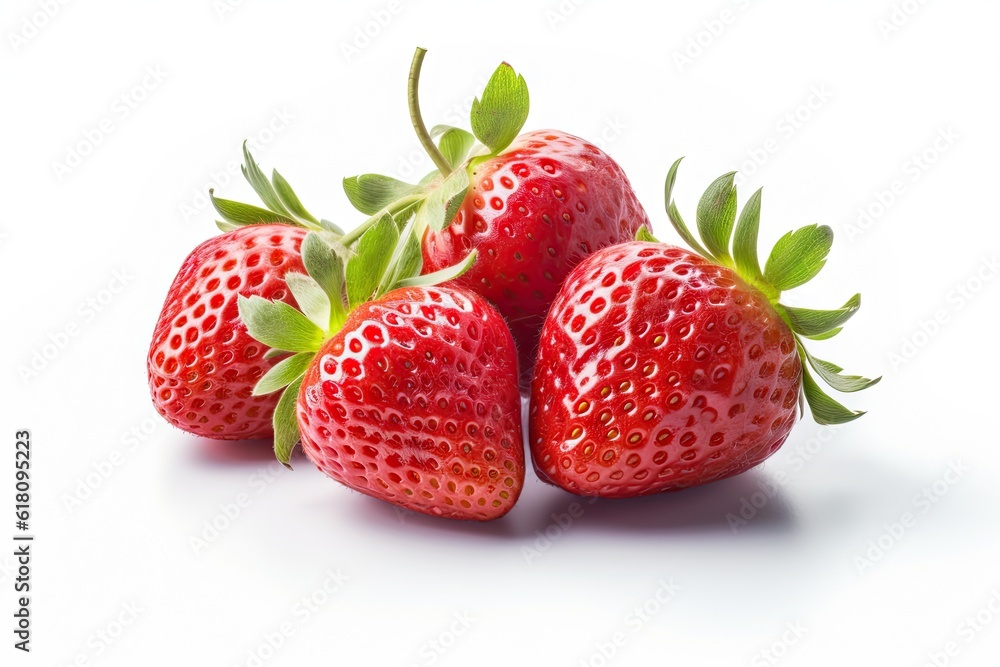 Group of Fresh Strawberries on White background Isolated Group of Fresh Strawberries on White background Isolated