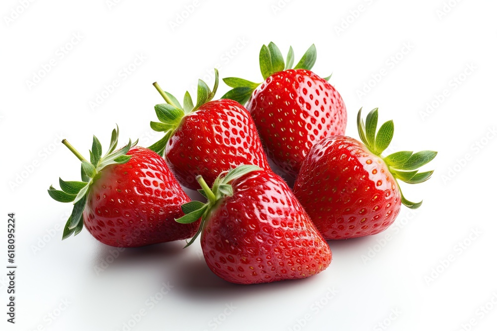 Group of Fresh Strawberries on White background Isolated Group of Fresh Strawberries on White background Isolated