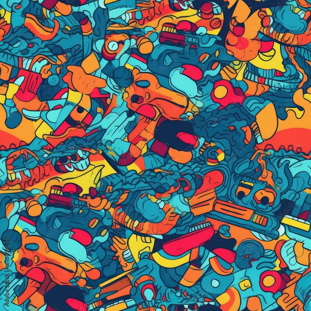 Fototapeta premium AI generated illustration of an abstract, repeating pattern