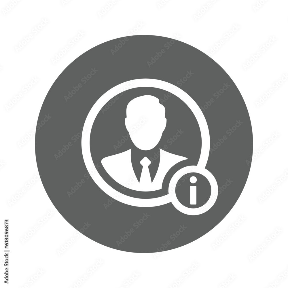 Account information, user, info icon. Account information, user, info icon.