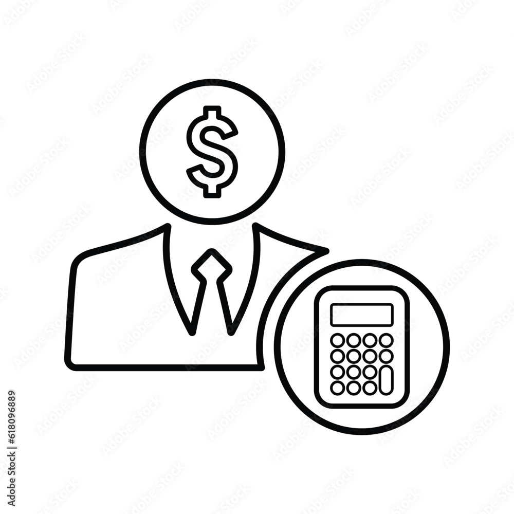 Accountant icons. Line, outline symbol. Accountant icons. Line, outline symbol.