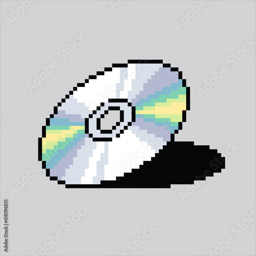 Pixel art illustration CD Disk. Pixelated Disk. CD DVD icon pixelated
for the pixel art game and icon for website and video game. old school retro.