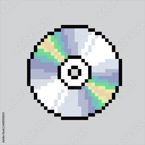 Pixel art illustration CD Disk. Pixelated Disk. CD DVD icon pixelated
for the pixel art game and icon for website and video game. old school retro.