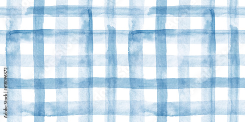 Wallpaper Mural Watercolor plaid in blue. Seamless pattern.  Torontodigital.ca
