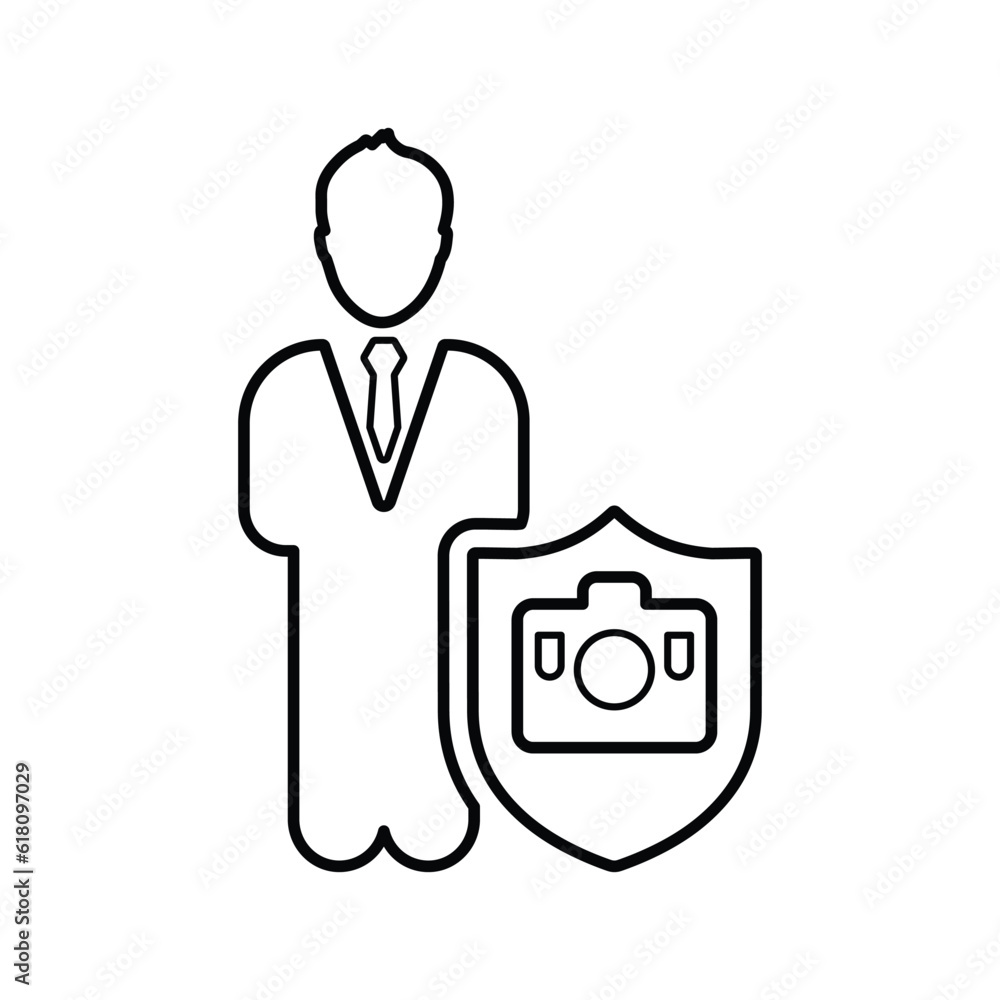 Business Security icon. Line, outline symbol. Business Security icon. Line, outline symbol.