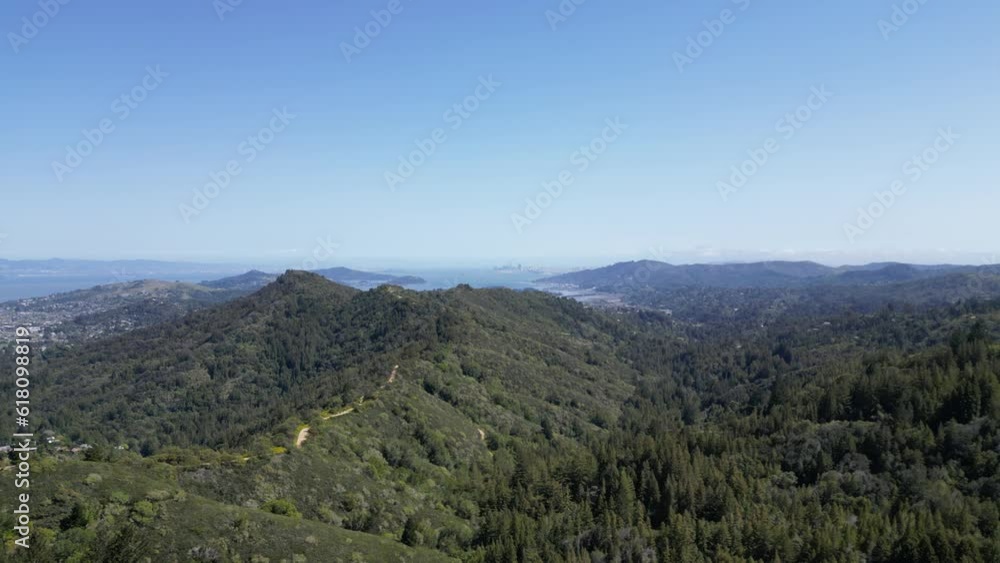 Aerial video of the rocky mountains covered with trees in the forest Aerial video of the rocky mountains covered with trees in the forest