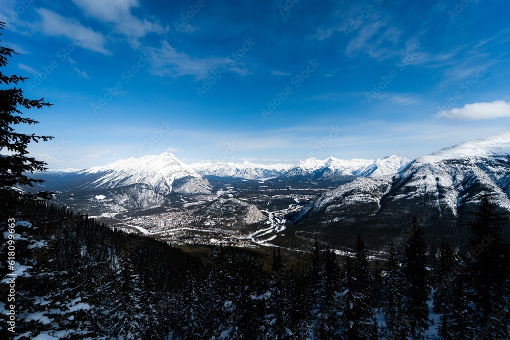 Scenic view of the Canadian Rocky Mountains in Banff National Park, Alberta, Canada.