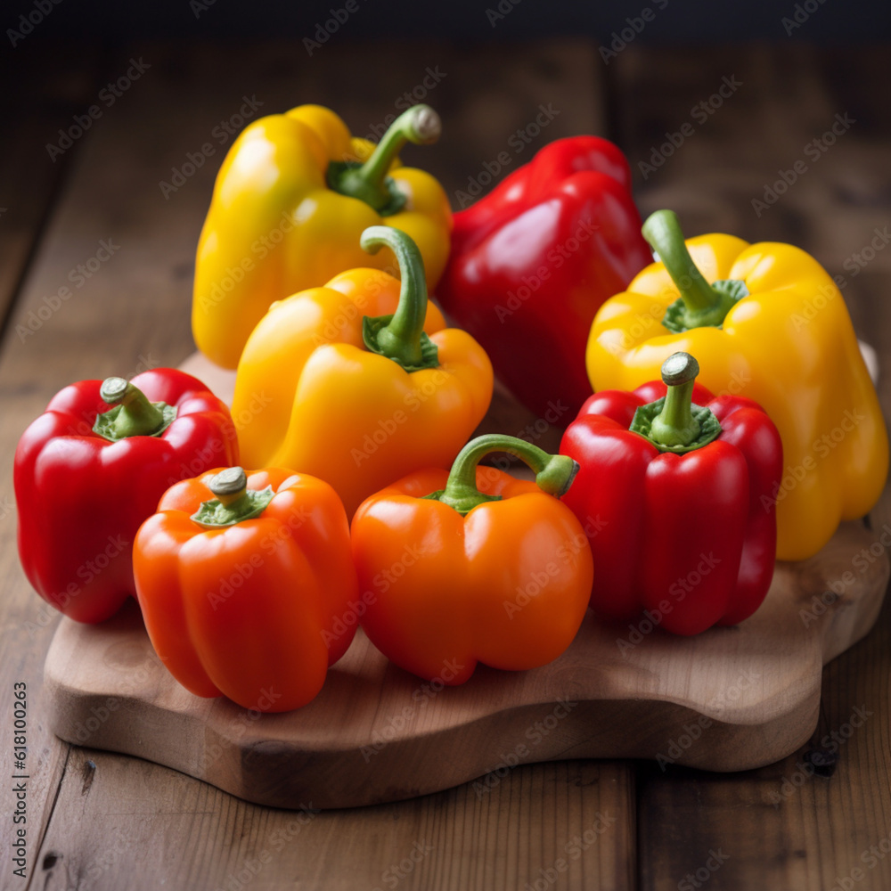 bell pepper on wood table bell pepper on wood table