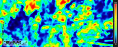 Heat map. Abstract infrared thermographic background. Vector illustration.