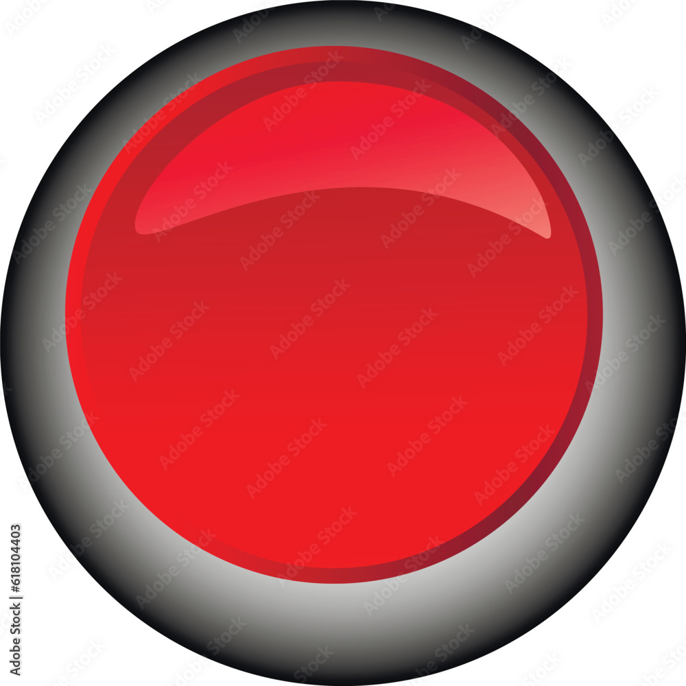 Vector 3D image of a red button on a white background. Used for websites and icons Vector 3D image of a red button on a white background. Used for websites and icons