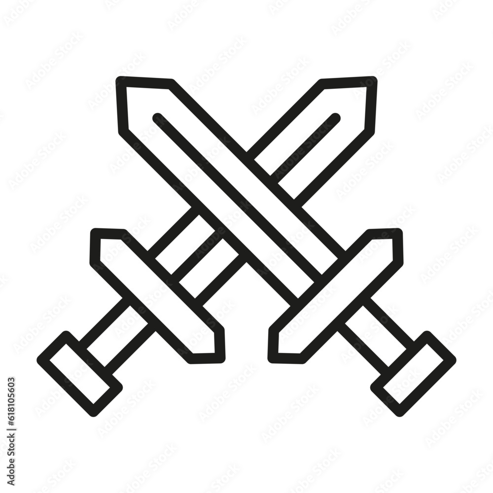 Battle tool concept icon, crossswords Battle tool concept icon, crossswords