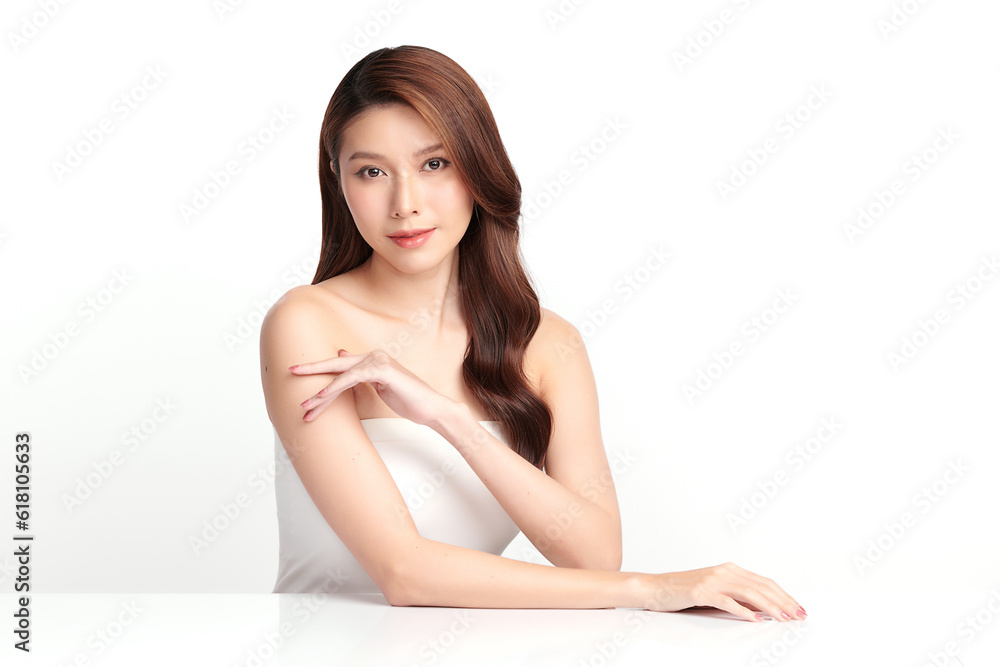 Beautiful young asian woman with clean fresh skin on white background, Face care, Facial treatment, Cosmetology, beauty and spa, Asian women portrait. Beautiful young asian woman with clean fresh skin on white background, Face care, Facial treatment, Cosmetology, beauty and spa, Asian women portrait.