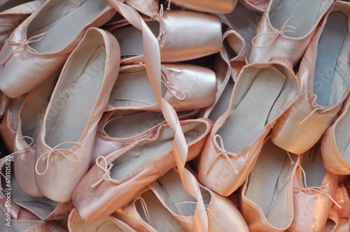 Pink ballet pointe shoes