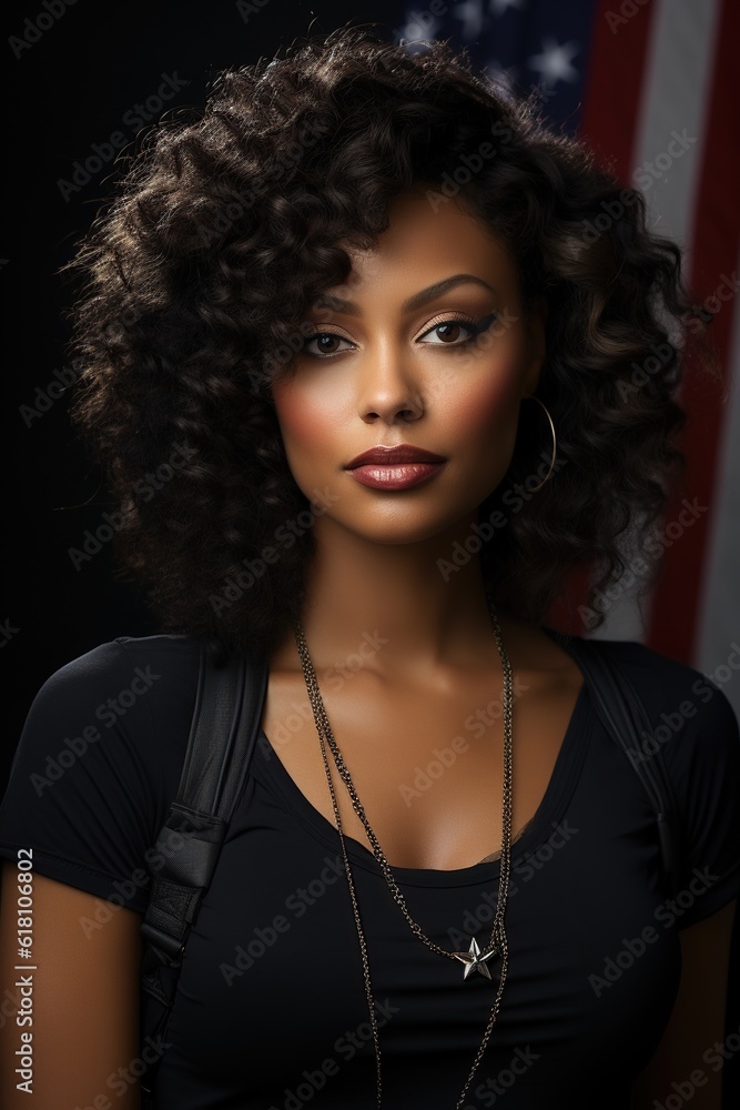 Illustration of a fashion portrait, AI Generated Illustration of a fashion portrait, AI Generated