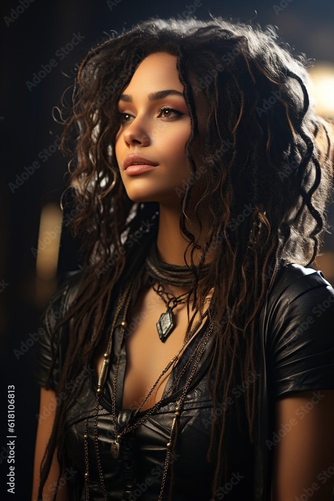 Illustration of a fashion portrait, AI Generated Illustration of a fashion portrait, AI Generated