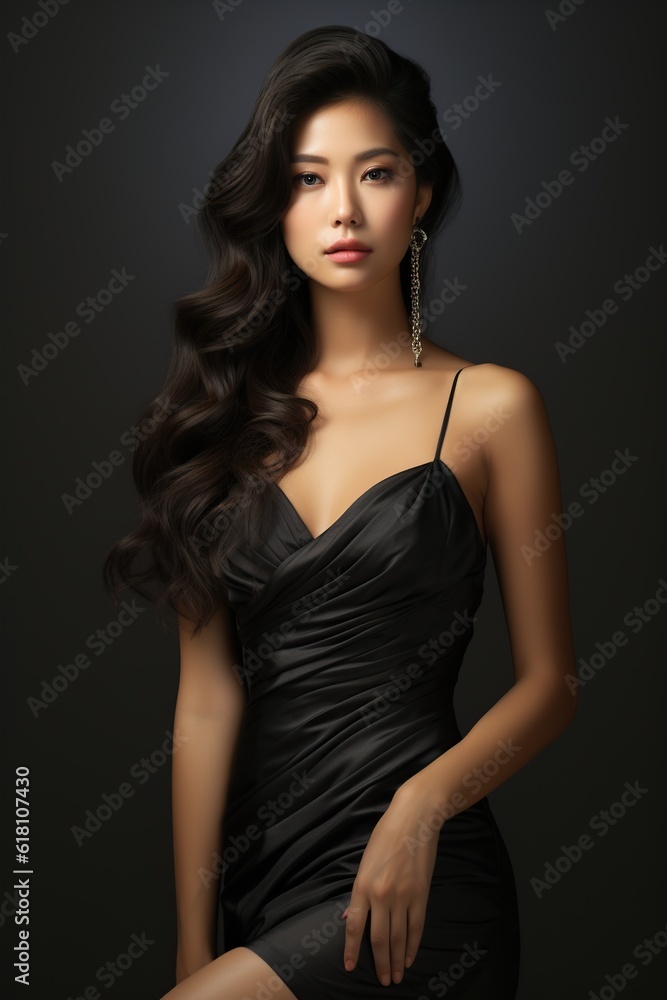 Illustration of a fashion portrait, AI Generated Illustration of a fashion portrait, AI Generated