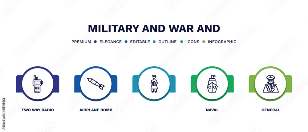 set of military and war and thin line icons. military and war outline icons with infographic template. linear icons such as two way radio, airplane bomb, , naval, general vector. set of military and war and thin line icons. military and war outline icons with infographic template. linear icons such as two way radio, airplane bomb, , naval, general vector.