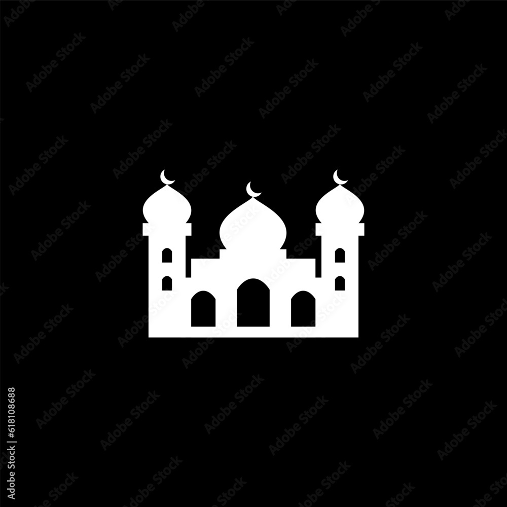 Mosque icon, masjid, moslem, islamic symbol, religion, simple vector perfect illustration