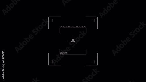 White HUD Square searching target elements on isolated black background. Target searching scope and scanning element theme. Animated radar infographics.