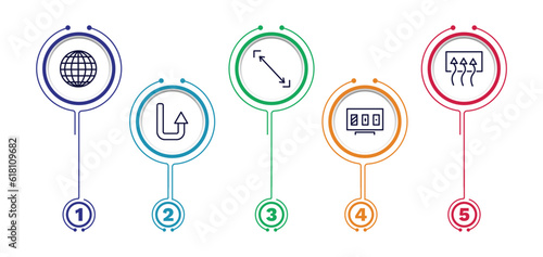 set of user interface thin line icons. user interface outline icons with infographic template. linear icons such as worldgrid, size, rear window defrost, turn up arrow, online gambling vector.