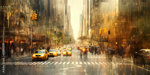 Multiple exposure of fast paced city life